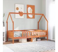 vidaXL Kids' House Bed Frame without Mattress Wax Brown 80x200 cm Pine