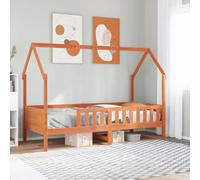 vidaXL Kids' House Bed Frame without Mattress Wax Brown 90x190 cm Single Pine