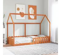 vidaXL Kids' House Bed Frame without Mattress Wax Brown 90x200 cm (850688), Brown