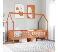 vidaXL Kids' House Bed Frame without Mattress Wax Brown 90x200 cm Pine