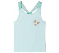 vidaXL Kids' Light Mint Tank Top Camisole | Children's Undershirt Vest with Glitter Heart Design | Size 128 | Made of Comfortable Cotton and Elastane