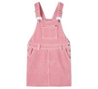 vidaXL Kids' Light Pink Corduroy Overall Dress with Adjustable Straps and Patch Pockets - Size 116 for 5-6 Years Old