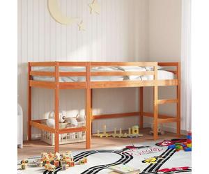 vidaXL Kids' Loft Bed without Mattress with Ladder Wax Brown 80x200 cm
