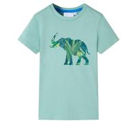 (khaki, 128 (7-8y)) Kids' T-shirt Short Sleeves Children's T Shirt Tee Toddler Top Elephant Print