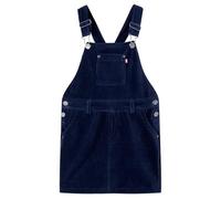 vidaXL Kids' Overall Dress in Navy Corduroy - Adjustable Straps, Patch Pockets, 58% Cotton, Comfortable Daily Wear - Size 128 (7-8 years, Machine Washable