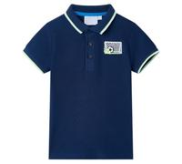 vidaXL Children's Navy Polo Shirt - 100% Cotton Kids Casual Tee, Embroidered Design, Comfortable School Top, Age 7-8, Size 128