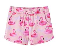 vidaXL Kids' Shorts with Drawstring Pants Flamingo Swim Ring Print Light Pink 92
