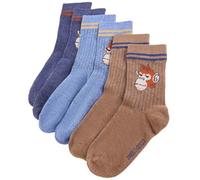 vidaXL Kids' Socks Cotton Socks Toddler School Socks 5 Pairs Monkey Print EU 26-29