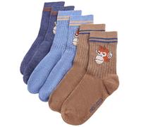 vidaXL Kids' Socks Cotton Socks Toddler School Socks 5 Pairs Monkey Print EU 30-34