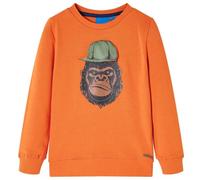 vidaXL Kids' Sweatshirt with Gorilla Print - Dark Orange, Long Sleeves and Round Neck Pullover Clothes, Size 116, for 5-6 Years”