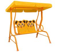 Kids Swing Bench Yellow 115x75x110 cm Fabric