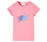 Vidaxl Kids' T-Shirt Bright Pink 116 Suitable For 5-6 Years