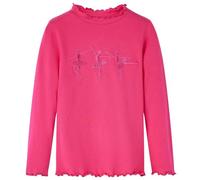 vidaXL Kids' T-Shirt with Long Sleeves Tee Ballerina Girls Design Bright Pink 116