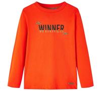 vidaXL Kids' T-Shirt with Long Sleeves Tee T Shirt Winner Print Bright Orange 128