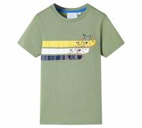 vidaXL Kids' T-Shirt with Short Sleeves Kids Tee Children's T Shirt Light Khaki 140
