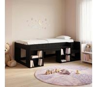 vidaXL Kids'Bed Frame with Storage Black Oak 75 x 190 cm