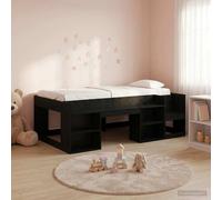 vidaXL Kids'Bed Frame with Storage Black Oak 98.5 x 200 cm