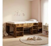 vidaXL Kids'Bed Frame with Storage Smoked Oak 75 x 190 cm