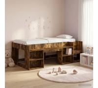 vidaXL Kids'Bed Frame with Storage Smoked Oak 98.5 x 200 cm