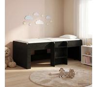 vidaXL Kids'High Bed Frame 2 pcs Black Oak 203 x 101.1 x 68.5 cm