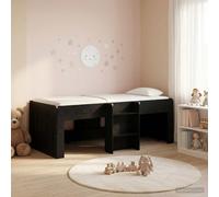 vidaXL Kids'High Bed Frame 2 pcs Black Oak 90 x 200 cm