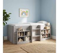 vidaXL Kids'High Bed Frame 2 pcs Grey Sonoma 90 x 190 cm