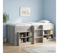 vidaXL Kids'High Bed Frame 2 pcs Grey Sonoma 90 x 200 cm