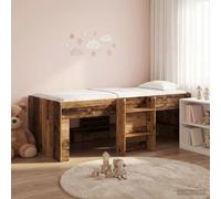 vidaXL Kids'High Bed Frame 2 pcs Old Wood 193 x 96.1 x 68.5 cm