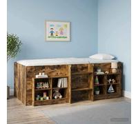 vidaXL Kids'High Bed Frame 2 pcs Smoked Oak 193 x 96.1 x 68.5 cm