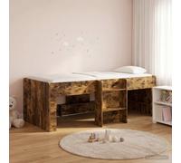 vidaXL Kids'High Bed Frame 2 pcs Smoked Oak 203 x 101.1 x 68.5 cm