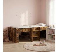 vidaXL Kids'High Bed Frame 2 pcs Smoked Oak 90 x 200 cm