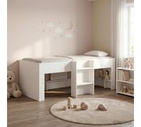 vidaXL Kids'High Bed Frame 2 pcs White 80 x 200 cm Engineered Wood