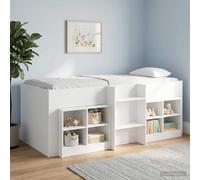 vidaXL Kids'High Bed Frame 2 pcs White 90 x 200 cm Engineered Wood