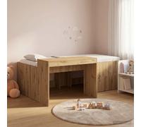 vidaXL Kids'High Bed Frame with Desk Artisan Oak 75 x 190 cm