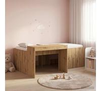 Bed Frame with Desk 2 pcs Artisian Oak Bedroom Furniture Urban Modern vidaXL
