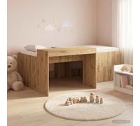 vidaXL Kids'High Bed Frame with Desk Artisan Oak 90 x 200 cm