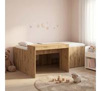 vidaXL Kids'High Bed Frame with Desk Artisan Oak 98.5 x 200 cm