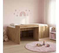 vidaXL Kids'High Bed Frame with Desk Artisan Oak Engineered Wood