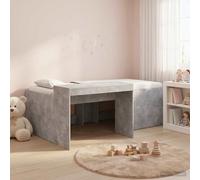 vidaXL Kids'High Bed Frame with Desk Concrete Grey 98.5 x 200 cm