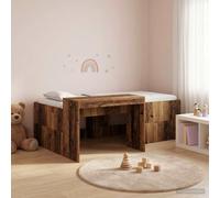 vidaXL Kids'High Bed Frame with Desk Old wood 75 x 190 cm