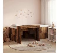 vidaXL Kids'High Bed Frame with Desk Old wood 80 x 200 cm