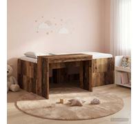 vidaXL Kids'High Bed Frame with Desk Old wood 90 x 200 cm