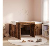 vidaXL Kids'High Bed Frame with Desk Old Wood Engineered Wood