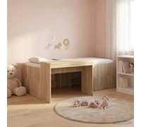 vidaXL Kids'High Bed Frame with Desk Sonoma Oak 90 x 200 cm