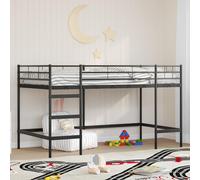 vidaXL Kids'Loft Bed Frame Black 90 x 200 cm Steel