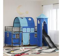 vidaXL Kids'Loft Bed Frame Black and Blue 80 x 200 cm Metal