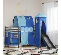 vidaXL Kids'Loft Bed Frame Black and Blue 90 x 190 cm Metal
