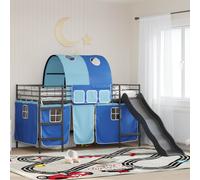 vidaXL Kids'Loft Bed Frame Black and Blue 90 x 200 cm Metal