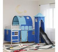 vidaXL Kids'Loft Bed Frame White and Blue 100 x 200 cm Metal