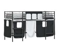 vidaXL Kids'Loft Bed Frame with Curtains Black 90 x 190 cm, Childrens Room, Modern Spaces, Creative Designs, Sustainable Materials for an Engaging and Inspiring Environment